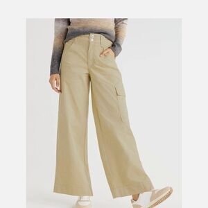Time and Tru Wide Leg Corduroy Pants - Khaki
